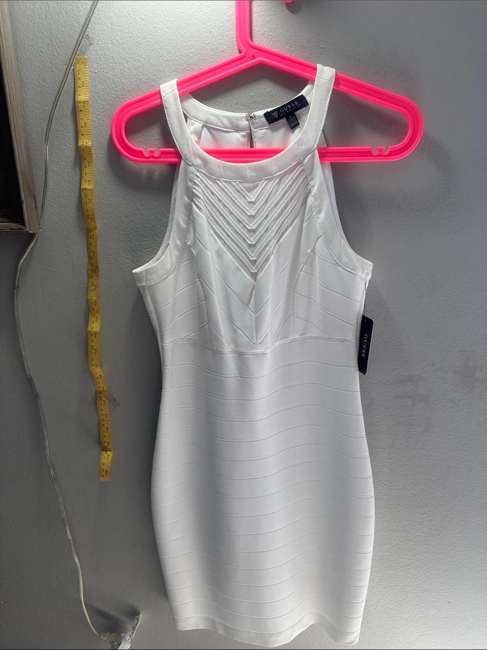 Guess by Marciano White Halter Sheath Mini Dress
